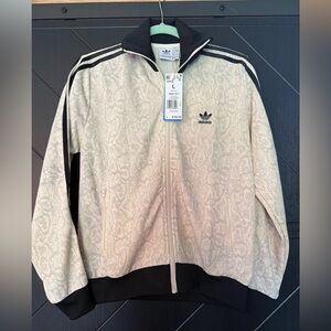 Adidas Beige and Black Snake Print Jacket